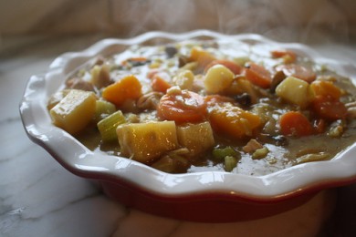 Осенний закрытый пирог с овощами - приготовление