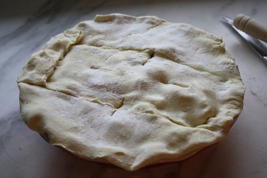 Осенний закрытый пирог с овощами - приготовление