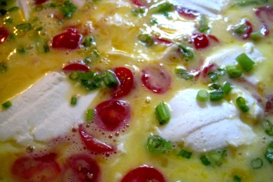 Фриттата с томатами и Моцареллой - приготовление