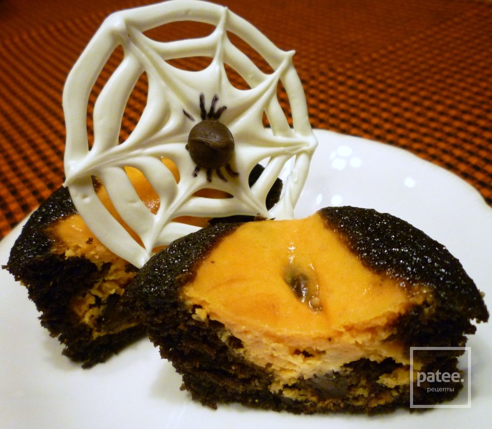 Шоколадные кексы с начинкой на Хэллоуин - Шаг 20