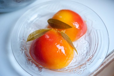 Рецепт Персики в сиропе из лимонной вербены