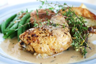 Жаренный цыпленок в горчичном соусе с маскарпоне