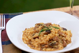 Ризотто с грибами и колбасой