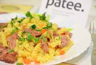 Говядина с макаронами