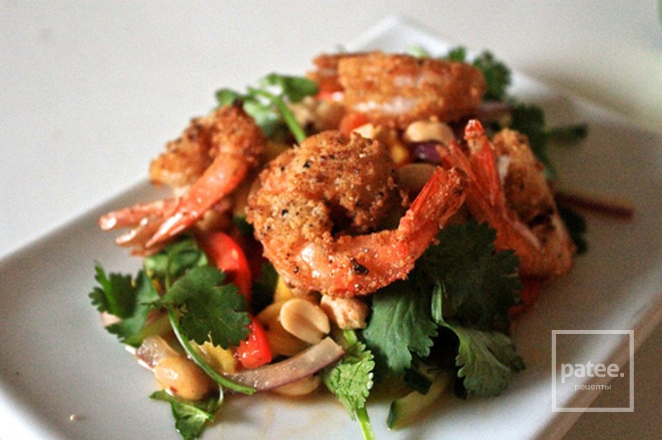 Жареные креветки с салатом - Шаг 10