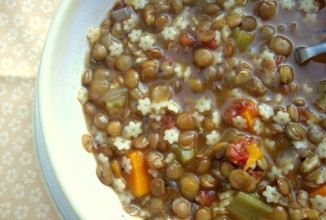 Овощной суп с чечевицей