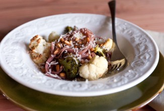 Спагетти с цветной капустой и брокколи