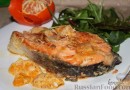 Семга тушеная с мандаринами