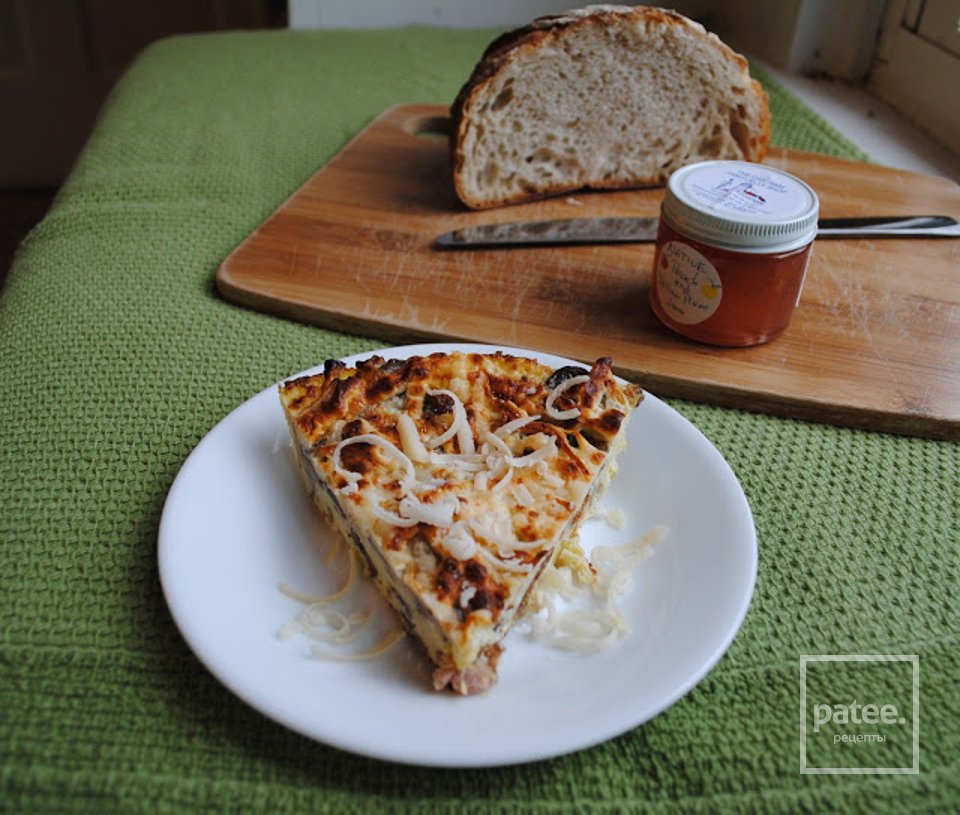 Омлет с карамельным луком и грибами - Шаг 7