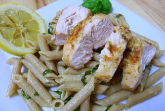 Паста с курицей и лимоном