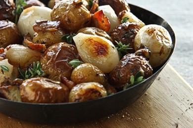 Рецепт Запеченная картошка с беконом и луком