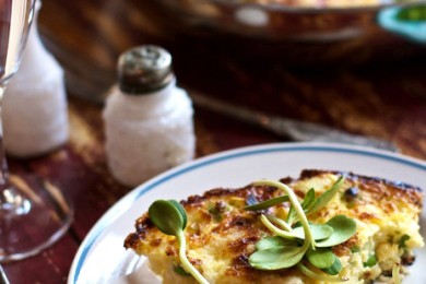 Омлет с горохом и сыром - приготовление