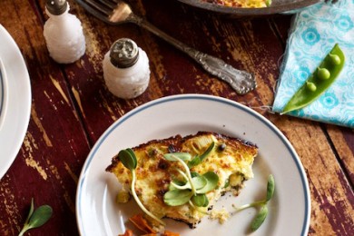 Омлет с горохом и сыром - приготовление