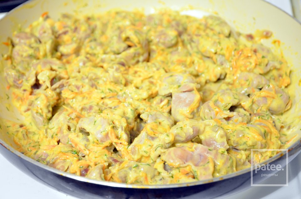 Куриные желудочки в сливочном соусе - Шаг 10