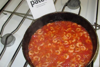 Саганаки с креветками - приготовление