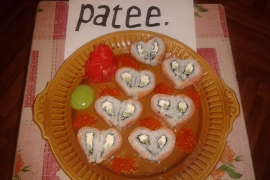 Роллы "Сердце" - приготовление