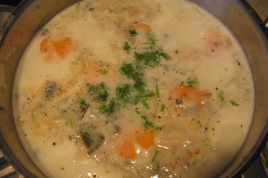 СЕРДЕЧНАЯ ИСТОРИЯ: Суп финский из лосося со сливками - приготовление