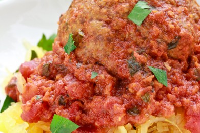 Тыква-спагетти с тефтелями - приготовление