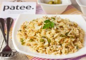 Паста ризони с куриным фаршем и стручковой фасолью
