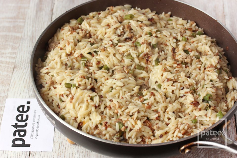 Паста ризони с куриным фаршем и стручковой фасолью - Шаг 11