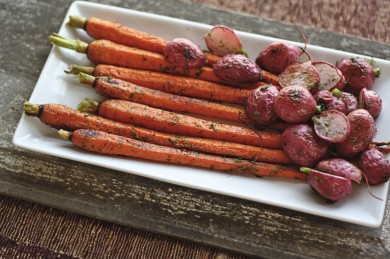 Рецепт Запеченная морковь с редисом