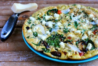 Омлет со шпинатом и грибами