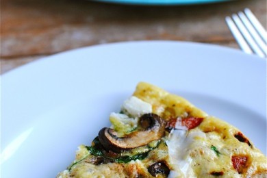 Омлет со шпинатом и грибами - приготовление