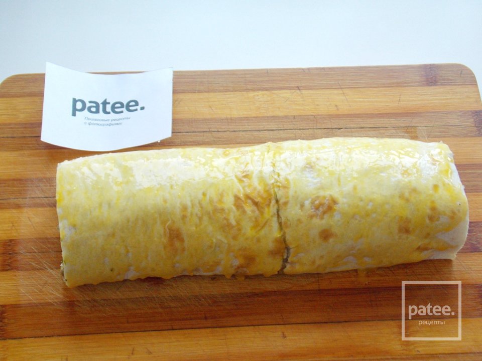 Запеченный рулет из лаваша с мясом и грибами - Шаг 19