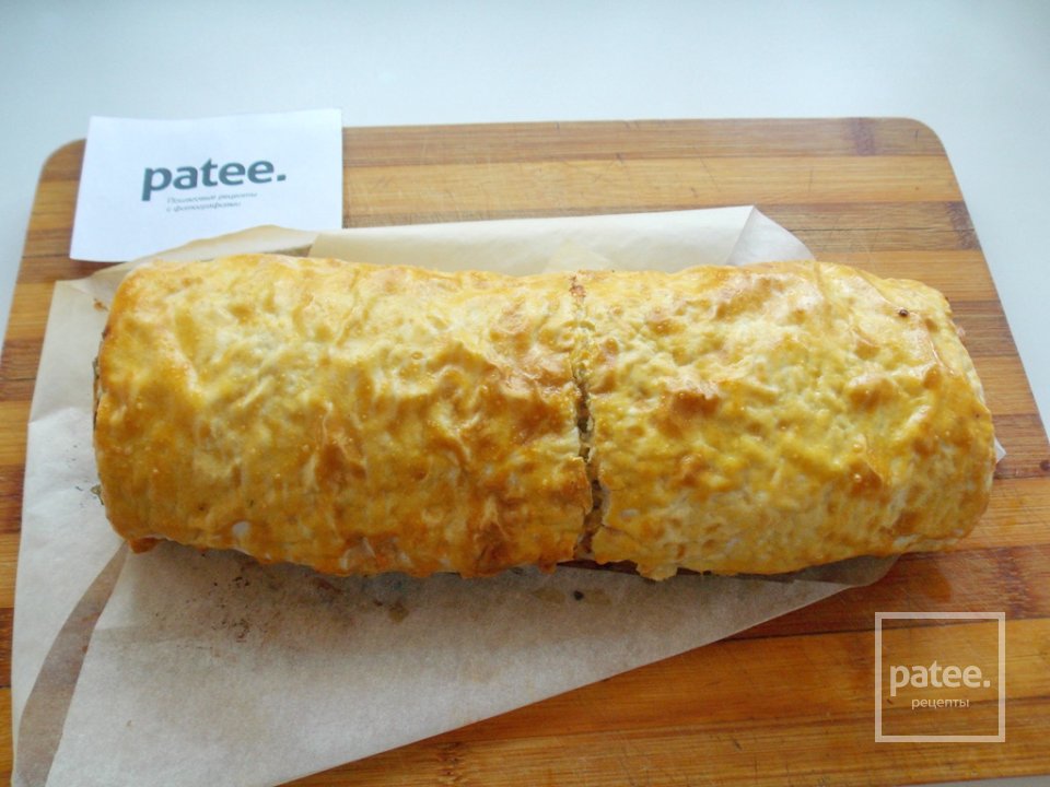 Запеченный рулет из лаваша с мясом и грибами - Шаг 20