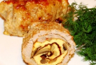 Крученики с грибами и омлетом