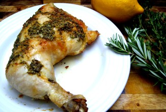 Курица с зеленью и лимоном