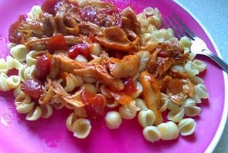 Острая паста с курицей