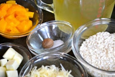 Ризотто с персиком и базиликом - приготовление