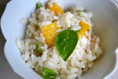 Ризотто с персиком и базиликом - приготовление