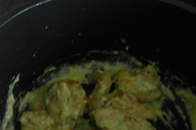 Фрикасе по-парижски из курицы с белым вином - приготовление