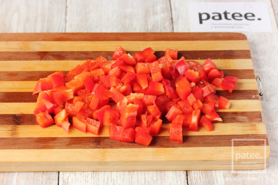 Салат с куриным мясом, стручковой фасолью и сладким перцем - Шаг 4