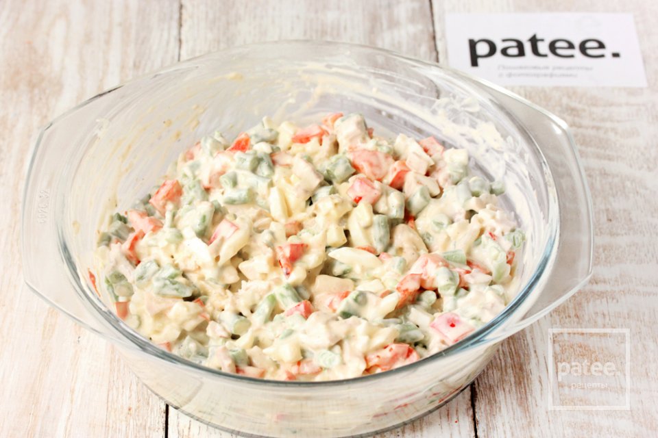 Салат с куриным мясом, стручковой фасолью и сладким перцем - Шаг 15