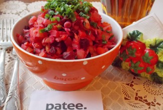 Винегрет с маринованными грибами