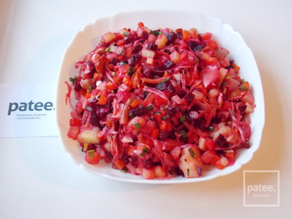 Винегрет с маринованными грибами - Шаг 9