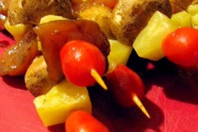 Куриный шашлык по-гавайски - приготовление