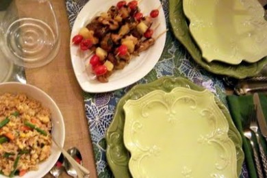 Куриный шашлык по-гавайски - приготовление