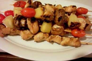 Куриный шашлык по-гавайски - приготовление