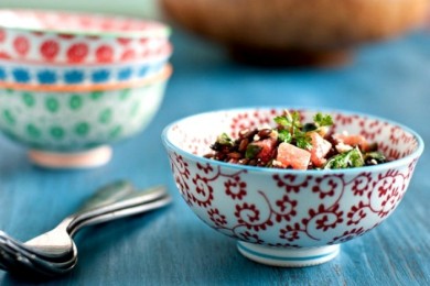 Рецепт Ячменный салат с портулаком и арбузом