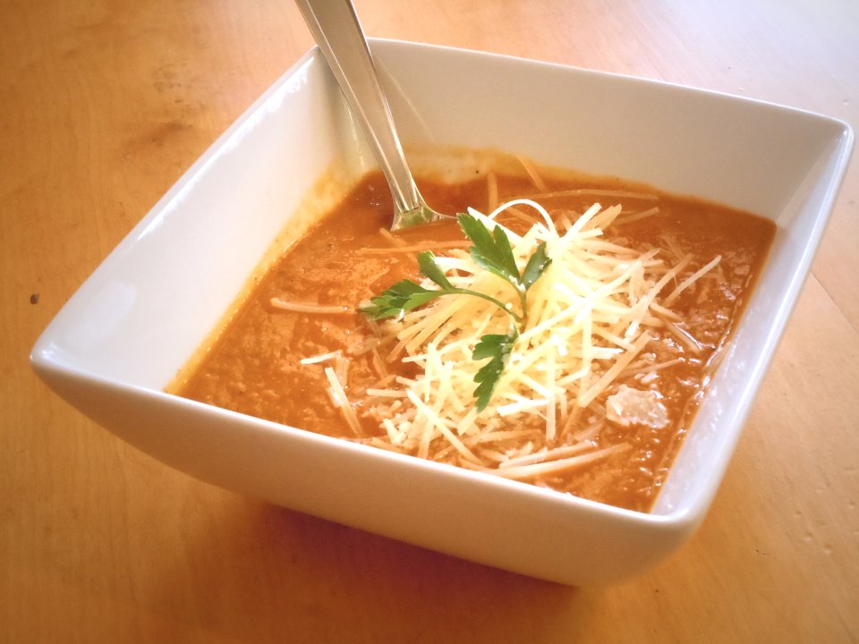 Томатный суп-пюре с тыквой