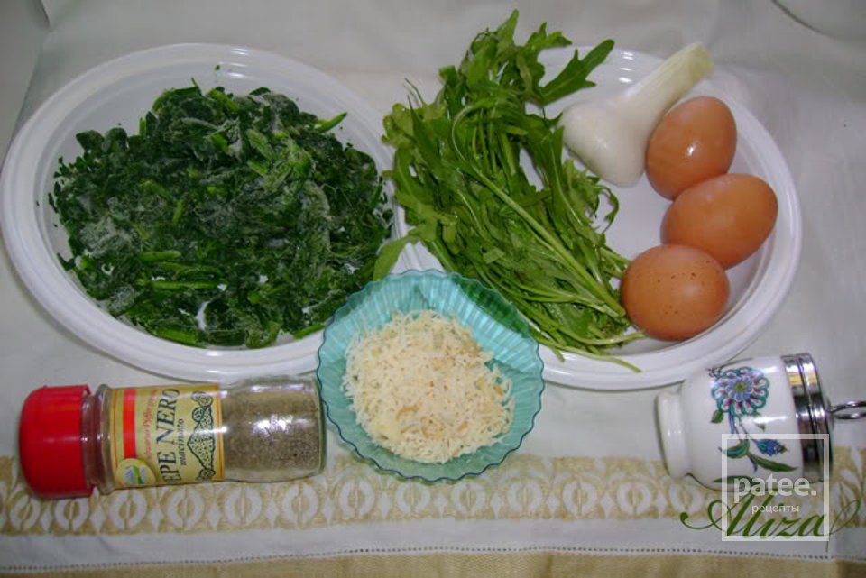 Запеканка из шпината с рукколой - Шаг 1