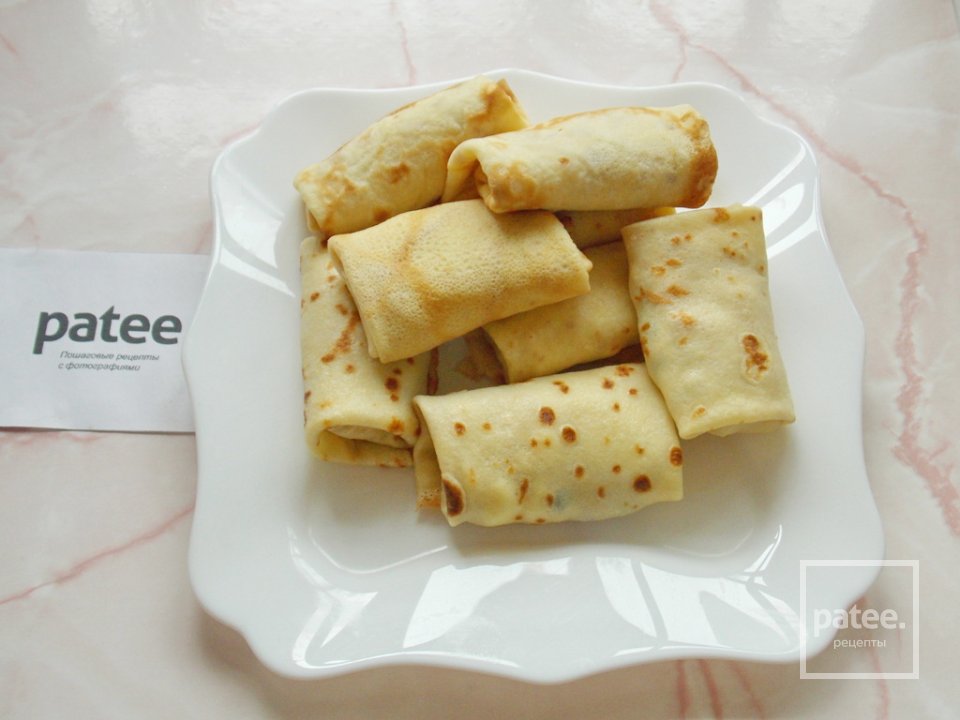 Блинчики с ветчиной, яйцом и зеленым луком - Шаг 12