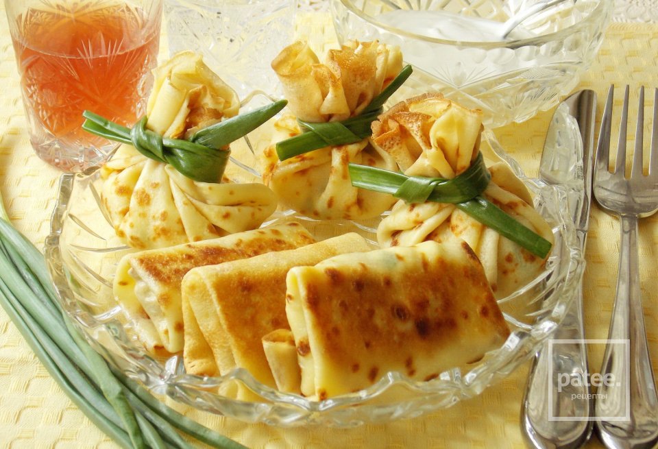 Блинчики с ветчиной, яйцом и зеленым луком - Шаг 13