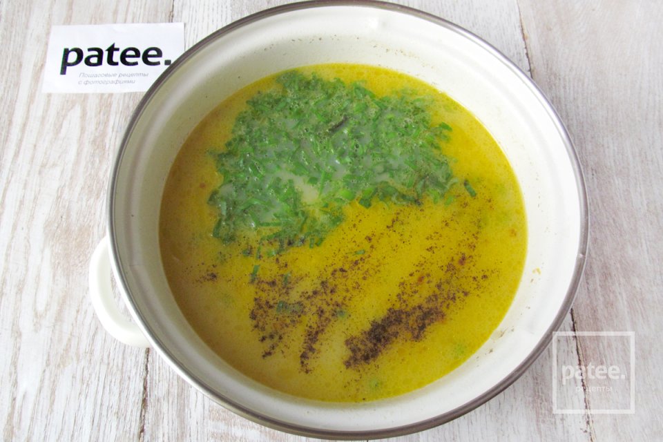 Суп с зелёным горошком и плавленым сыром - Шаг 15