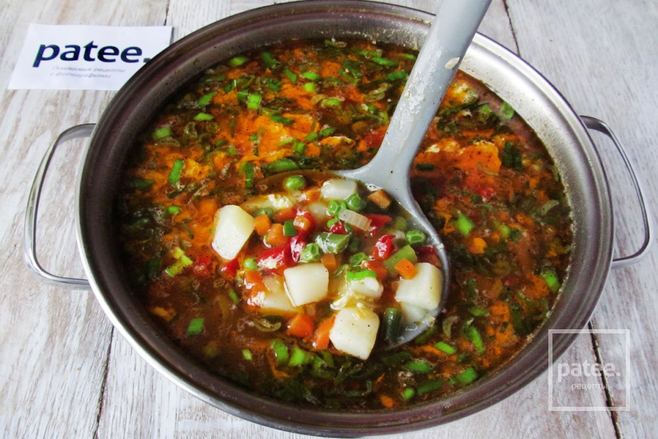 Овощной суп с яйцом - Шаг 24