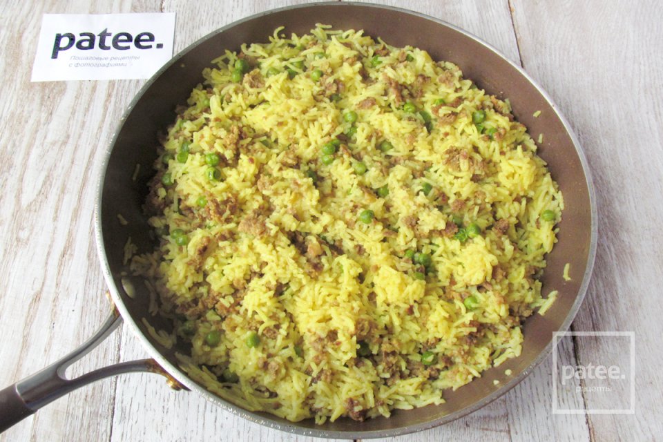 Рис басмати с фаршем и зелёным горошком - Шаг 10